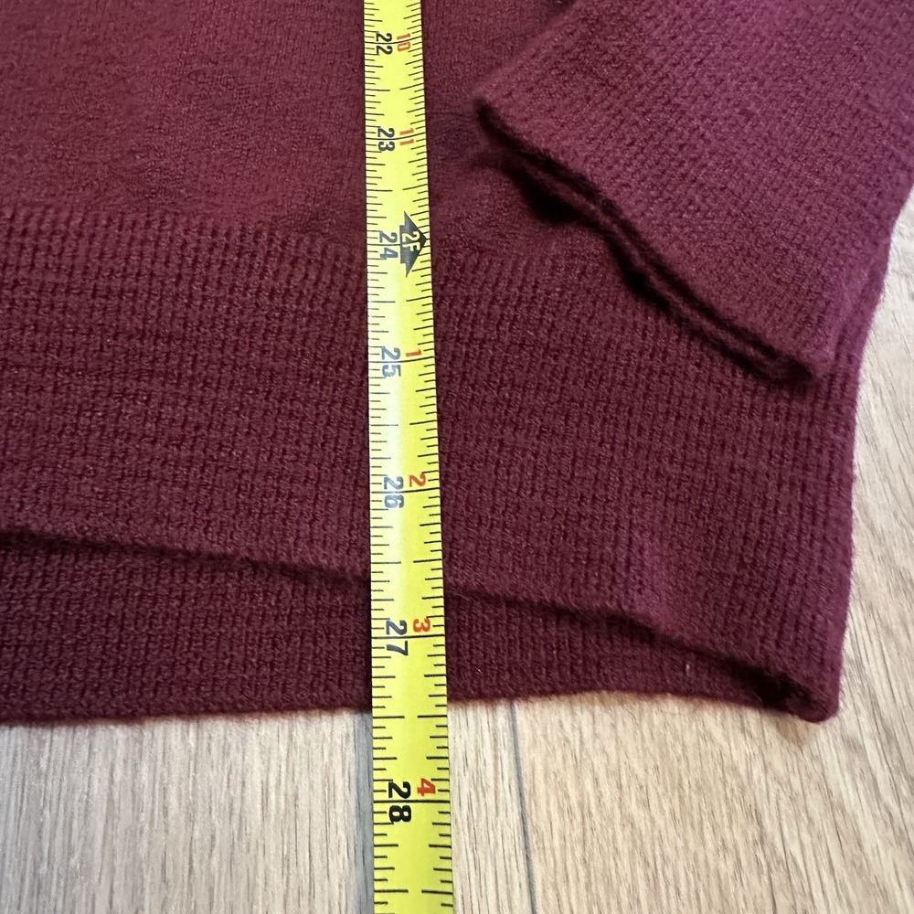 VTG Christian Dior V-Neck Sweater Women's Sz Large Burgundy Logo Preppy Acrylic - Picture 5 of 7